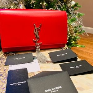 YSL Red Bag Barca Purse - Red (Rouge Eros) NEW